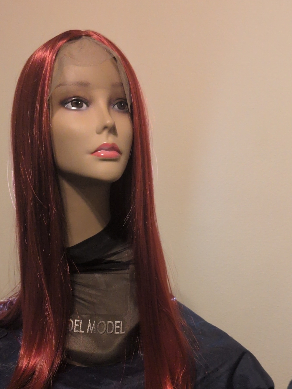 BurgundyStraight Lace Front Wig - Unbranded